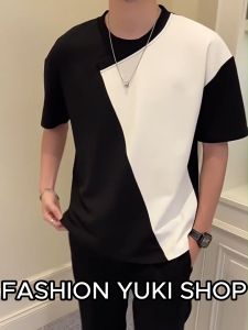 Áo thun nam áo phông tay cộc phối layer ghép kiểu 2 màu mẫu mới thiết kế độc lạ - mã N55