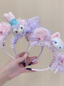 Adorable Princess Rabbit Hairband for Girls Childrens Fashion Accessories Pink Purple Star Doll Headwear for Little Girls
