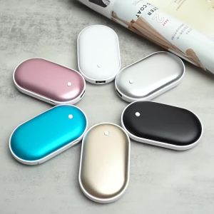 Máy Sưởi Ấm Tay Bằng Đá Cuội Hai Mặt Máy Sưởi Ấm Bụng Và Tay Di Động Làm Nóng Nhanh Có Thể Điều Chỉnh Nhiệt Độ Pin Lithium Sạc Lại Được Dùng Cho Du Lịch Ngoài Trời Cắm Trại