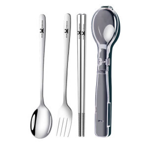 Portable 316 Stainless Steel Cutlery Set with Chopsticks And Spoon Student Style Storage Box Single Person Meal Kit Travel Friendly