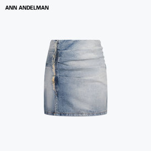 ANN ANDELMAN | Washed Distressed A-Line Jeans Skirt