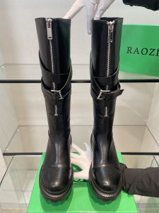 Black Knight Boot Womens Long Tube Boot Thick Bottom High Heel 5cm New 2025 RAOZIY~ Elegant Fashion Boot Leather Cover