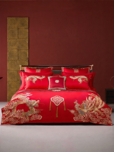 Boyang Home Textile | Wedding Dragon Phoenix Four-Piece Bedding Set 100 Counts