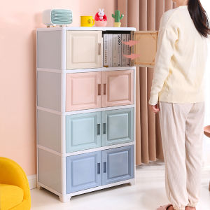 Aluminum Alloy PP Combo Japanese Style Storage Cabinet for Living Room Toy and Snack Organizer Baby Clothes Cabinet Home Use