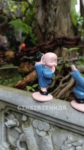 Bộ Tượng 4 Chú Tiểu Áo Xanh Tập Võ
