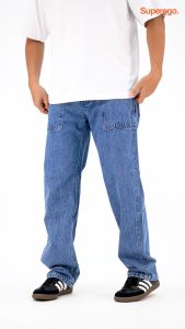 Superego Celana Jeans Pria Size 28-38 Loose Fit Fatigue Long Pants Denim Snow Blue SFP01C