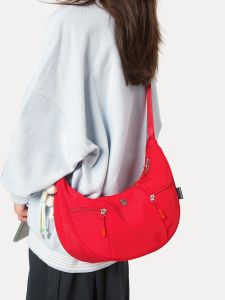 กระเป๋าผ้าใบทรงมูน กระเป๋าสะพายข้างแบบสะพายข้างสำหรับผู้หญิง กระเป๋าโยคะ กระเป๋าใส่ของสำหรับออกกำลังกาย กระเป๋าใส่ของแบบสะพายข้างแบบลำลอง