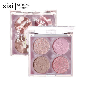 Xixi Makeup Eye Shadow Sea Of Dreams Quad Eyeshadow Small Palette Glitter Pearl Matte Girl Heart Student Eyeshadow