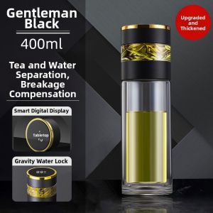 CrossOver | High End Tea Cup Large Capacity Borosilicate Glass Anti Fall Tea Water Separation Cup Durable Glass Cup for Tea Brewing