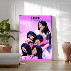 Bandai | Band K-pop I-ILLIT-S Singer Poster Removable Wall Sticker Self Adhesive Art Mural Home Office Living Room Dining Room Wall Decor