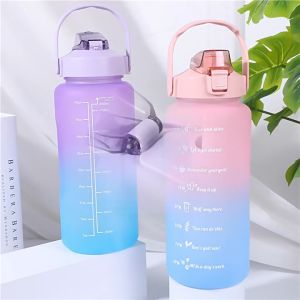Bình nước dung tích lớn 2000ml Ống Hút Nhựa Cốc Nước Thể Thao