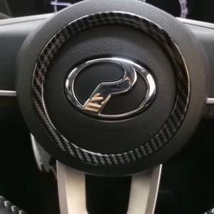 Perodua Myvi G3 Facelift 2018 - 2023 Steering Wheel Ring Interior Trim Chrome Carbon Accessories 2019 2020 2021 2022