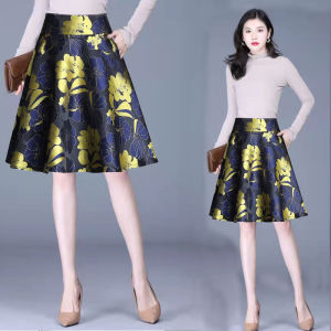 Spring Summer New Print Half Skirt A-Line Womens Style 2023 Versatile Slimming Skirts with Pocket Safety Pants Commute