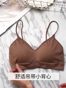 บราสายเดี่ยวผ้าร่องครึ่งตัว ด้านหลังเว้า บราสายเดี่ยวแฟชั่น เว้าหลัง OO99