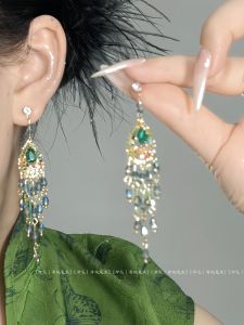 Bohemian Long Tassel S925 Earrings Elegant Long Beaded Dangle Earrings Luxury Fashion Jewelry Earrings