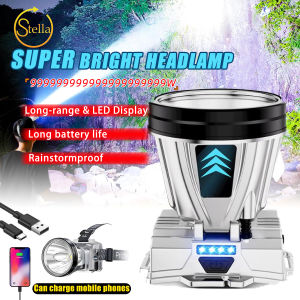 headlamp flashlight High-power LED headlight USB Rechargeble Waterproof Super Bright portable headlight Original Long-range heavy duty outdoor light for fishing hiking camping work
