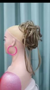Messy Bun Hair Scrunchie With Long Tassels Synthetic Heat Resistant Hair Rope Curly Ponytail Hairpiece For Women Daily Party
