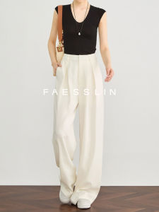 Tall Leisure Wide Leg Tencel Linen Blend Suit Pants