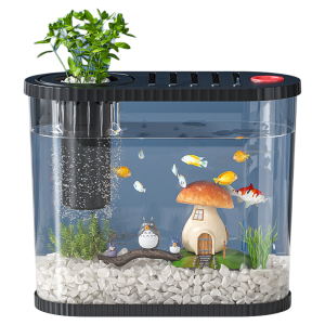 KUOTING | Desk Suitable Mini Fish Tank with Filtration and Oxygen Supply Features Ecological Landscaping Design