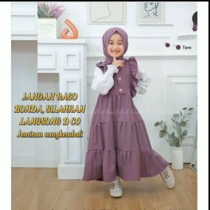 Baju muslim anak perempuan  Gamis anak perempuan terbaru usia 1-12th dress  zayda Terbaru