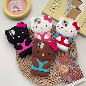 Sanrio | Ốp Điện Thoại Hello Kitty Dễ Thương Cho iPhone 17/16/15/14/13 Pro Max/XR/XS MAX/6/7/8 Plus Chất Liệu Silicon Mềm Chống Sốc Chống Xước Chống Bụi Nhẹ Tênh