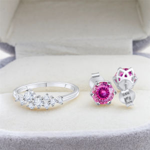 Sparkling 1CT Moissanite stub earring 925 Sterling Silver Ring earrings  Perfect Gift for Valentines Day female dating gift