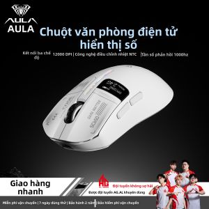AULA | Chuột Gaming Không Dây SC650 Siêu Nhẹ Kết Nối 3 Chế Độ Màn Hình Số 12000 DPI