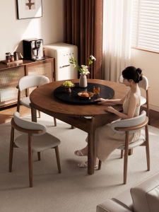 DONGMU | Home Folding Extendable Round Wooden Table