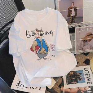 T-Shirt Wanita Lengan Pendek Ukuran Besar Desain Korea Oversize Motif Kartun & Huruf Keren Katun Tipis Premium Nyaman Tren Musim Panas 2025 Baju Santai Slim Fit Kerah Bulat Manis dan Imut Gaya Liburan Modis Serbaguna Sederhana Tops Slip-on