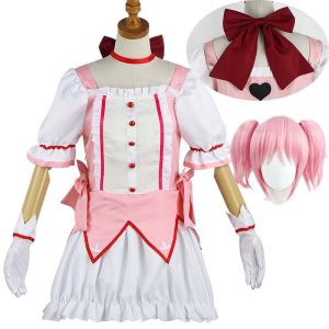 Kaname Madoka Cosplay Costume Anime Madok Magica Homura Uniform Dress with Choker Gloves Socks Halloween Outfits
