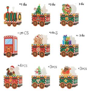 กล่องปฏิทินจุติเปล่า 24 กล่องเพื่อเติม กล่องของขวัญนับถอยหลังคริสต์มาส 24 วัน รถไฟสีแดง กล่องปฏิทินจุติคริสต์มาส