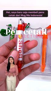 Pulpen Plastik Promosi Insert Paper Cetak Custom / pen cabe pena pencet tali ballpoint Request souvenir kado