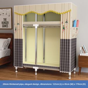 Rent-Friendly Reinforced Steel Frame Cloth Wardrobe