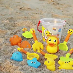 Little Yellow Duck Summer Beach Toys Kids Bucket Set Animal Model Water Sand Kit Outdoor Beach Toys