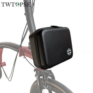 TWTOPSE Hard Shell Bike Bag For Brompton Folding Bicycle 2.8L Carbon Pattern Portable Bag Mesh Dividers Fit Mobile Phone Wallet 3SIXTY PIKES