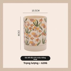 RUANQI | Giá Đựng Đũa Gốm Kiểu Pháp Chống Mốc Thoát Nước