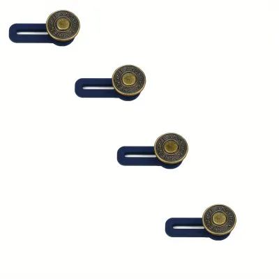 4pcs Pants Extender Button Waistband For Jeans Collars Cuffs No Sew Metal Retractable Buttons （16 style you can chooose）