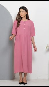 Dress Crinkle Tali Samping Dress Cringkle Daster Premium Busui Friendly ELSY