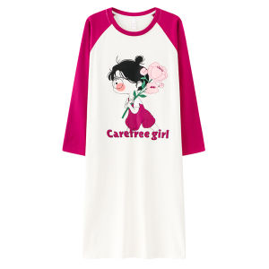 Váy ngủ nữ MiiOW Cat Person bằng lụa dài tay đơn giản - mùa thu 2025