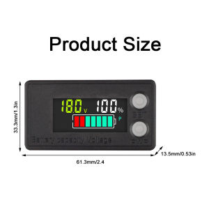 6133A LCD Battery Capacity Indicator DC8-100V Two-wire Voltmeter 12V 24V 48V 60V 72V Lead Acid Lithium LiFePO4 Voltage Gauge
