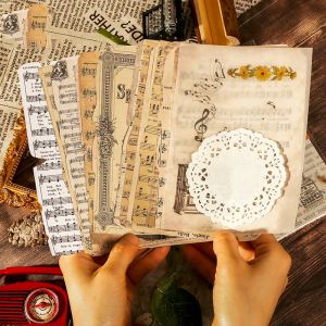 Vintage Scrapbooking Craft Paper Art Music Note Flower Retro Poster Background DIY Journaling Craft Paper Material