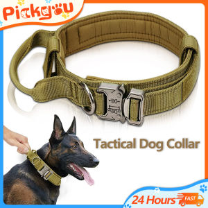 Dog Collar Nylon For Medium Large Military Dogs Strong Control Handle for German Shepherd Labrado