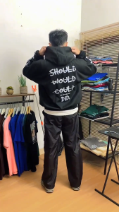 Ashall.sky Hoodie Sweater Boxy Oversize Motif Together Warna Putih Gramasi 28 Tebal