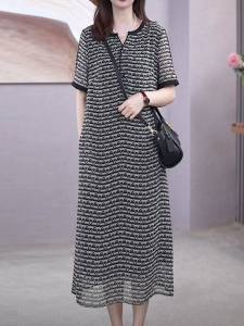 DAIXIANGFEIZI | Chiffon Summer New Plus Size Petite Mid-length Dress