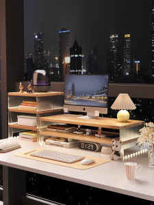 Acrylic Computer Desk Stand Riser Office Desktop Support Bracket Keyboard Holder Display Screen Elevation Base Storage Shelf