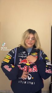 Stylish Red Bull Embroidered Racing Jacket: A Perfect Casual Vintage Motorcycle & Baseball Jacket