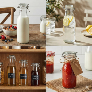 Bottle-shaped Airtight Jar with Lid - Uses for Milk Brew Coffee Juices Infused Water