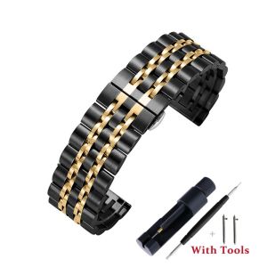 20mm 22mm 304L  Stainless Steel Watch Strap Replacement for Universal Metal Quick Release Folding Buckle Watch Band Bracelet
