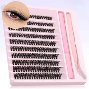 Natural Cluster 200pcs Lashes Set - C-Curl Mixed Lengths 10-16mm for Effortless Volume
