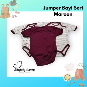Promo !!! 3 pcs Baju Bayi Baru Lahir Jumper Bayi Newborn High Quality SNI Hampers Lahiran Kado Gift Jumper Maroon denish.store